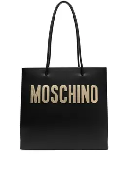Moschino сумка на плечо с нашивкой-логотипом, черный