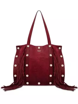 Moschino сумка на плечо с заклепками и бахромой, красный