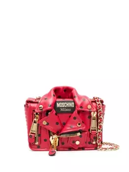 Moschino сумка на плечо в виде байкерской куртки, красный
