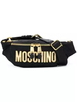 Moschino сумка на пояс с логотипом, черный