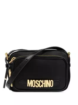 Moschino сумка с логотипом на бирке, черный