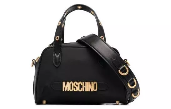 MOSCHINO Сумка-шоппер из хлопка, сумка-шоппер, сумка через плечо, женская, черная