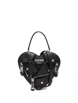 Moschino сумка-тоут Biker в форме сердца, черный