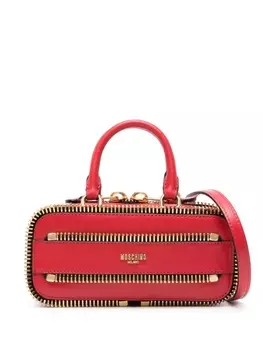 Moschino сумка-тоут с декоративной молнией, красный