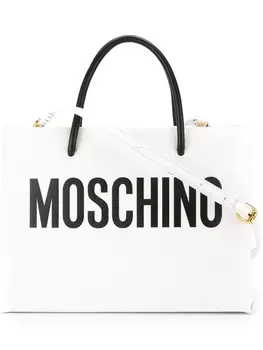 Moschino сумка-тоут с логотипом, белый