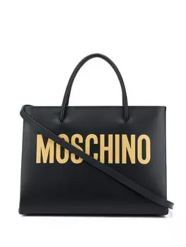 Moschino сумка-тоут с логотипом, черный