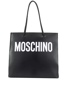 Moschino сумка-тоут с логотипом, черный