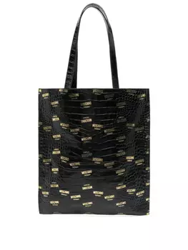 Moschino сумка-тоут с логотипом, черный