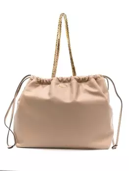 Moschino сумка-тоут с логотипом, нейтральный цвет
