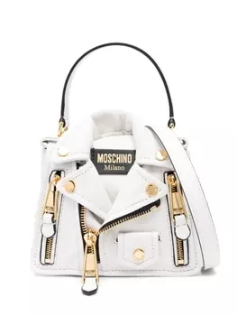 Moschino сумка-тоут с нашивкой-логотипом, белый