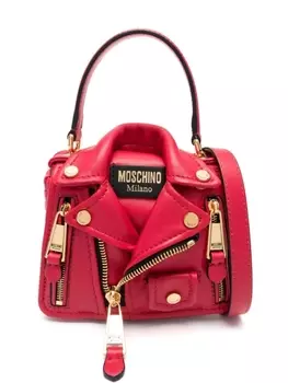 Moschino сумка-тоут с нашивкой-логотипом, красный