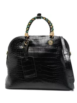 Moschino сумка-тоут с тиснением под кожу крокодила, черный