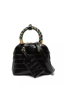 Moschino сумка-тоут с тиснением под кожу крокодила, черный