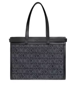 Moschino сумка-тоут с жаккардовым логотипом, синий