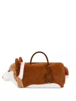 Moschino сумка-тоут в виде собаки, коричневый