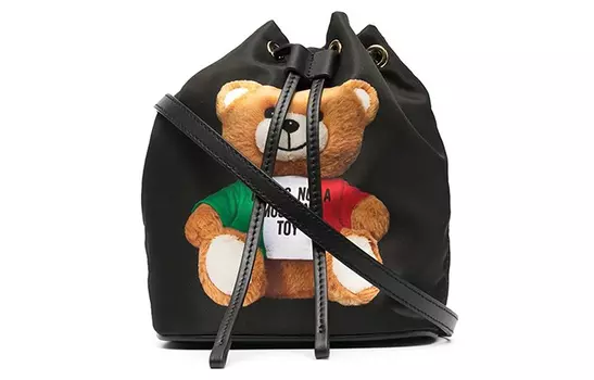 MOSCHINO Сумка-ведро из искусственной кожи, женская, через плечо, черная