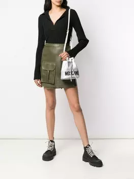 Moschino сумка-ведро с логотипом, белый