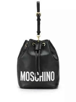 Moschino сумка-ведро с логотипом, черный