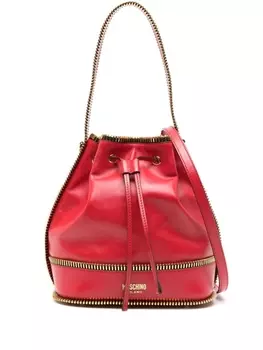 Moschino сумка-ведро с молниями, красный