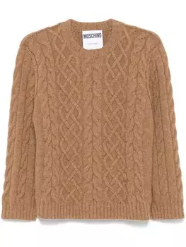Moschino свитер фактурной вязки, коричневый