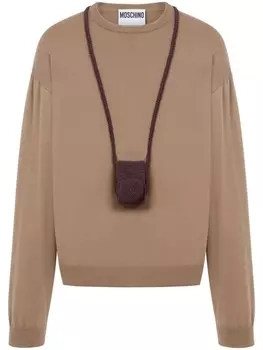 Moschino свитер с круглым вырезом, коричневый