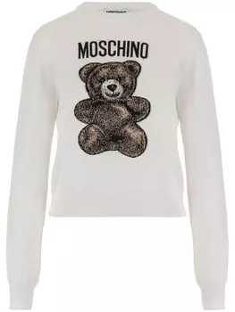 Moschino свитер вязки интарсия, белый