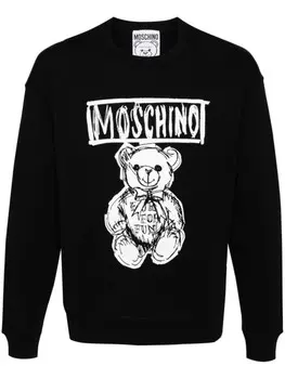 Moschino толстовка с декором Teddy Bear, черный