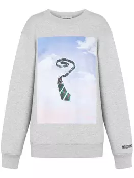 Moschino толстовка с графичным принтом, серый