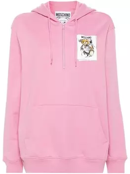 Moschino толстовка с капюшоном и принтом «Медвежонок Тедди», розовый