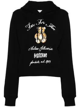 Moschino толстовка с капюшоном с мотивом «Медвежонок Тедди», черный