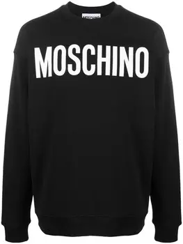 Moschino толстовка с круглым вырезом и логотипом, черный