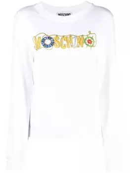 Moschino толстовка с логотипом, белый