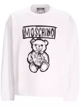 Moschino толстовка с логотипом, белый