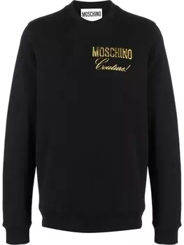 Moschino толстовка с логотипом металлик, черный