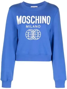 Moschino толстовка с логотипом, синий