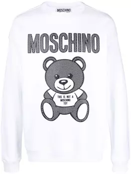 Moschino толстовка с логотипом Teddy Bear, белый