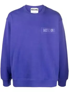 Moschino толстовка с нашивкой-логотипом, синий