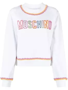 Moschino толстовка с отделкой в технике макраме, белый