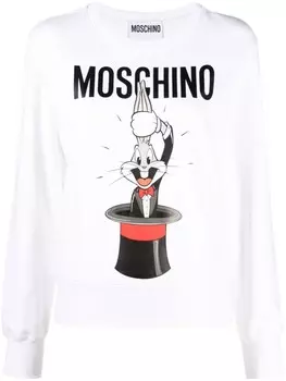 Moschino толстовка с принтом Bugs Bunny, белый