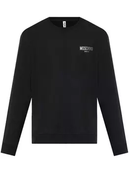 Moschino толстовка с вышитым логотипом, черный
