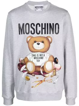 Moschino толстовка Teddy Bear из органического хлопка, серый