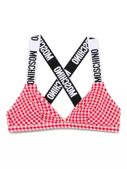Moschino топ бикини в клетку гингем, красный