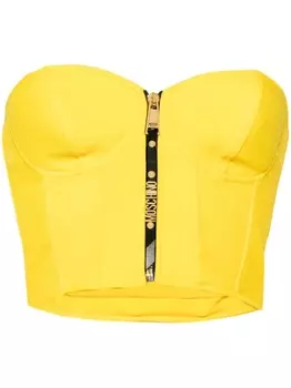 Moschino топ-бюстье без бретелей, желтый