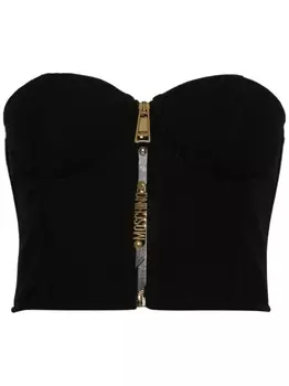 Moschino топ-бюстье на молнии, черный