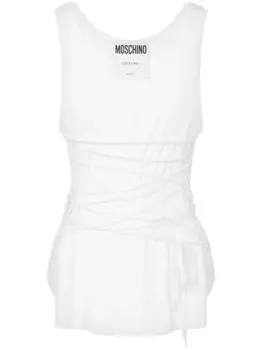 Moschino топ с логотипом, белый