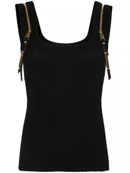 Moschino топ с молниями, черный