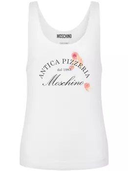 Moschino топ с надписью, белый
