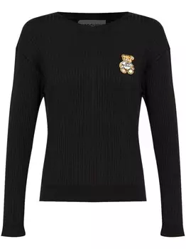 Moschino топ с нашивкой-логотипом, черный