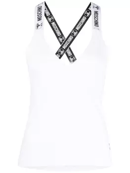 Moschino топ с V-образным вырезом, белый