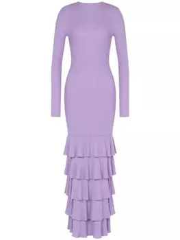 Moschino трикотажное платье с оборками, фиолетовый